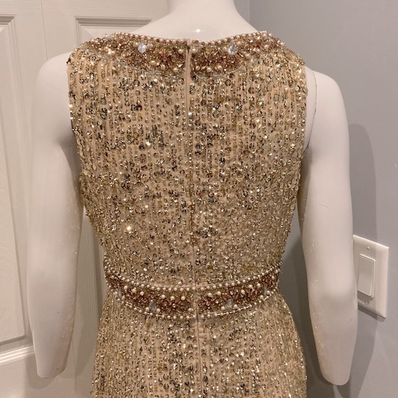 NWOT Mac Duggal gold cocktail midi dress - Picture 11 of 16